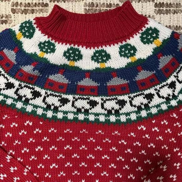 VTG Northern Isles Novelty Fair Isle Sweater XL Nature Farm Sheep Cottagecore - Picture 4 of 8
